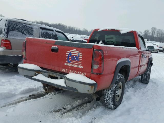 1GCHC24U74E130630 - 2004 CHEVROLET SILVERADO RED photo 4