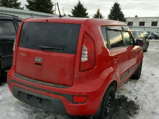 KNDJT2A59D7492154 - 2013 KIA SOUL RED photo 4