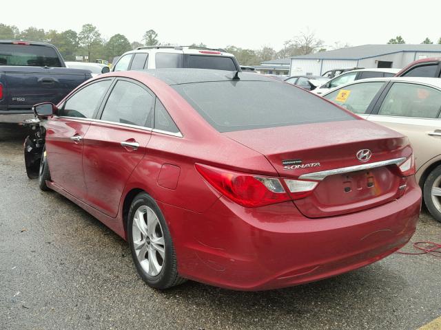 5NPEC4AC3DH727798 - 2013 HYUNDAI SONATA SE RED photo 3