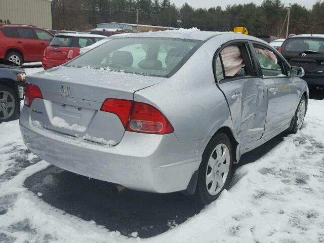 2HGFA16568H350399 - 2008 HONDA CIVIC LX SILVER photo 4