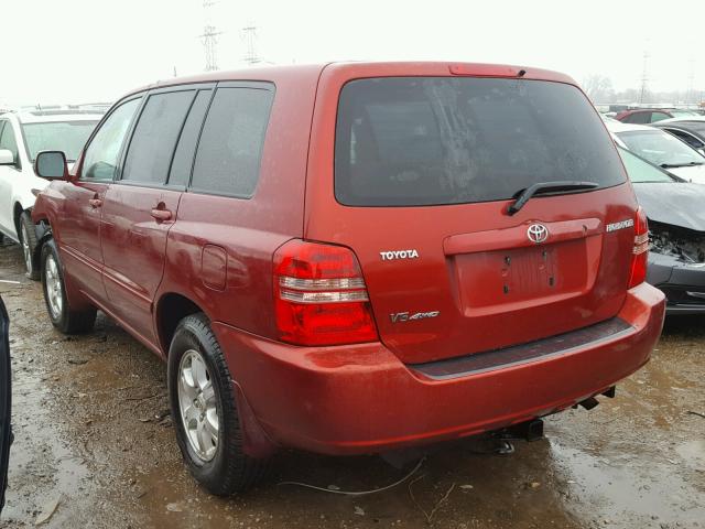 JTEHF21A330122517 - 2003 TOYOTA HIGHLANDER RED photo 3