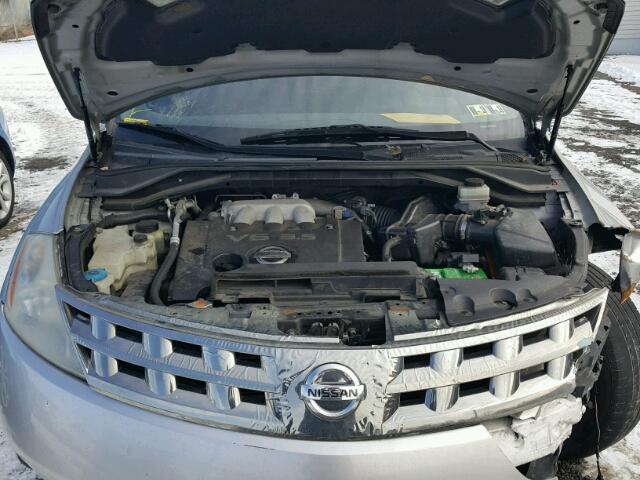 JN8AZ08W95W436115 - 2005 NISSAN MURANO SL SILVER photo 7