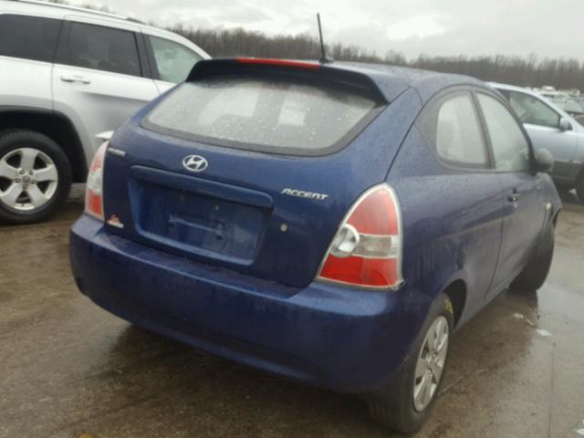 KMHCM36C39U113012 - 2009 HYUNDAI ACCENT GS BLUE photo 4