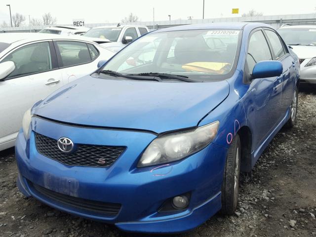 1NXBU4EE5AZ257850 - 2010 TOYOTA COROLLA BA BLUE photo 2