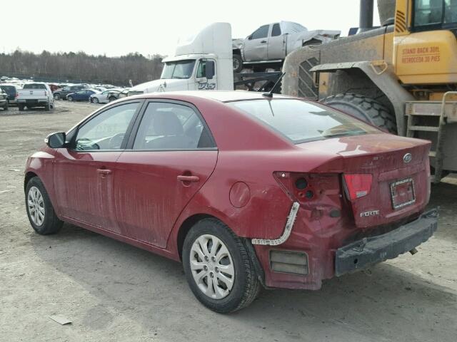 KNAFU4A29A5169733 - 2010 KIA FORTE EX RED photo 3