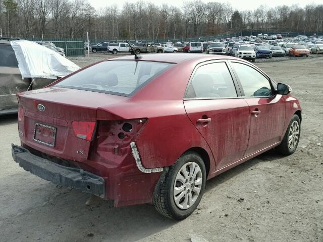 KNAFU4A29A5169733 - 2010 KIA FORTE EX RED photo 4