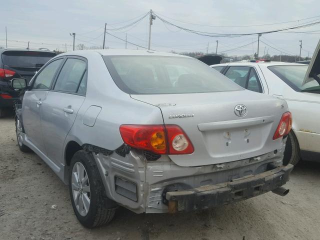 2T1BU4EE1AC266983 - 2010 TOYOTA COROLLA BA SILVER photo 3