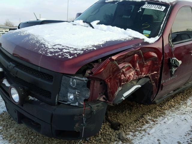 1GCEK29099Z271193 - 2009 CHEVROLET SILVERADO BURGUNDY photo 9