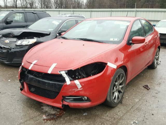 1C3CDFBB7FD119186 - 2015 DODGE DART SXT RED photo 2