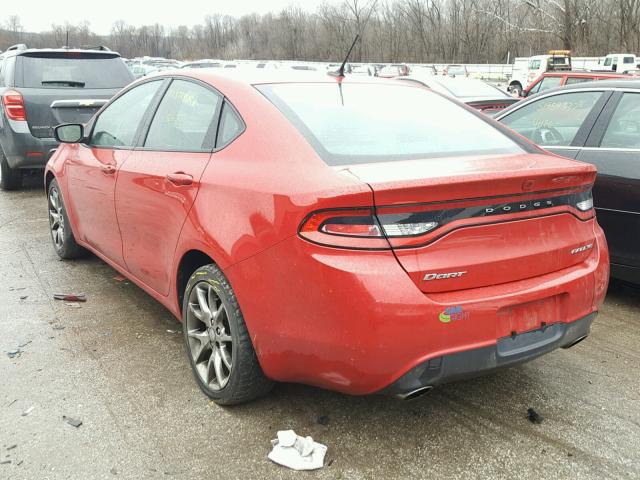 1C3CDFBB7FD119186 - 2015 DODGE DART SXT RED photo 3