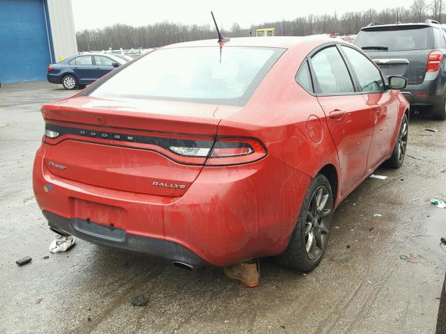 1C3CDFBB7FD119186 - 2015 DODGE DART SXT RED photo 4