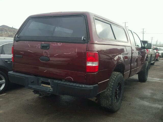 1FTPX14514NC05468 - 2004 FORD F150 MAROON photo 4