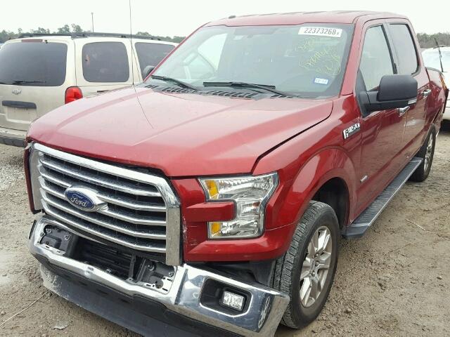 1FTEW1CPXFKF01638 - 2015 FORD F150 SUPER RED photo 2