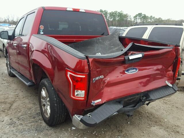 1FTEW1CPXFKF01638 - 2015 FORD F150 SUPER RED photo 3