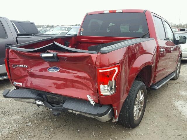 1FTEW1CPXFKF01638 - 2015 FORD F150 SUPER RED photo 4