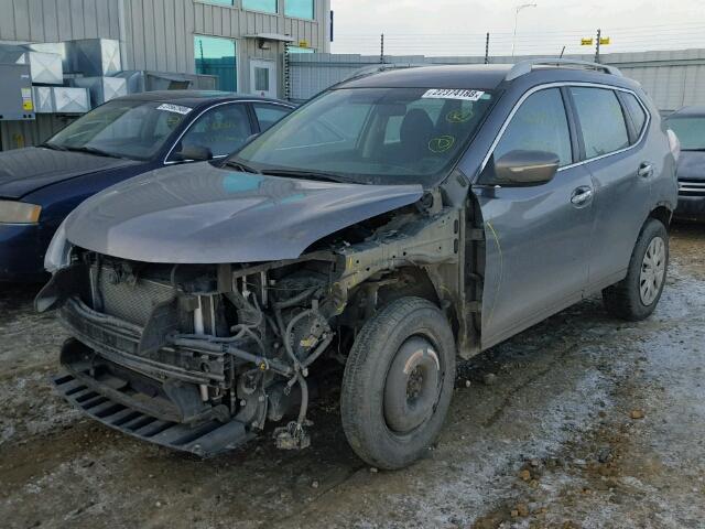 5N1AT2MV5EC806320 - 2014 NISSAN ROGUE S GRAY photo 2