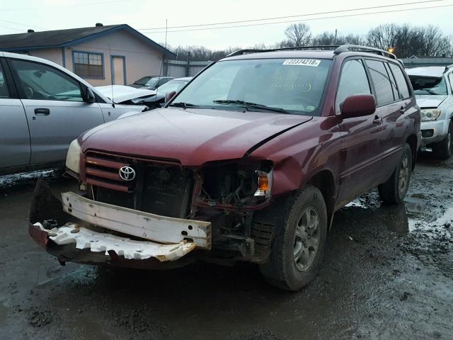 JTEEP21A750104430 - 2005 TOYOTA HIGHLANDER BURGUNDY photo 2