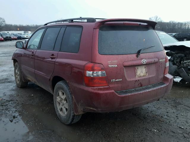 JTEEP21A750104430 - 2005 TOYOTA HIGHLANDER BURGUNDY photo 3