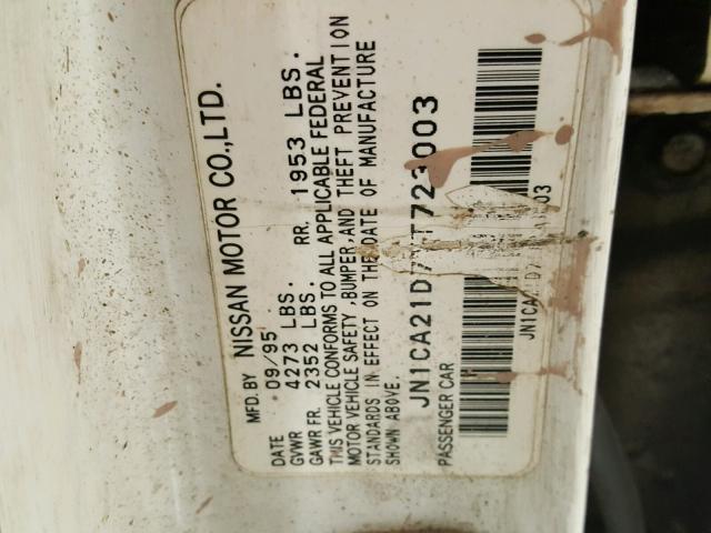 JN1CA21D7TT723003 - 1996 NISSAN MAXIMA GLE WHITE photo 10