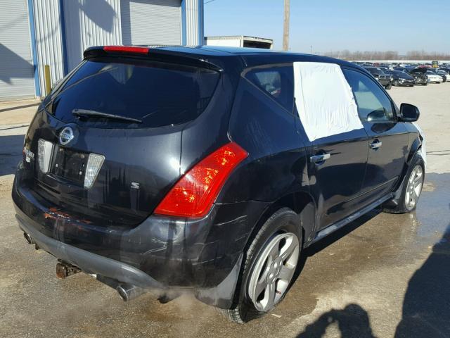 JN8AZ08T15W326102 - 2005 NISSAN MURANO SL BLACK photo 4