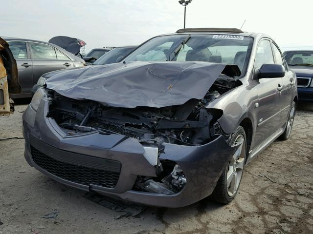 JM1BK324081117653 - 2008 MAZDA 3 S GRAY photo 2