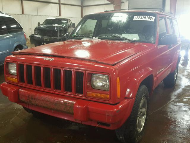 1J4FF68S6XL584294 - 1999 JEEP CHEROKEE S RED photo 2
