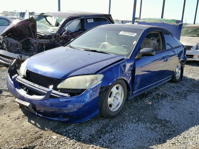 1HGEM215X4L015529 - 2004 HONDA CIVIC LX BLUE photo 2