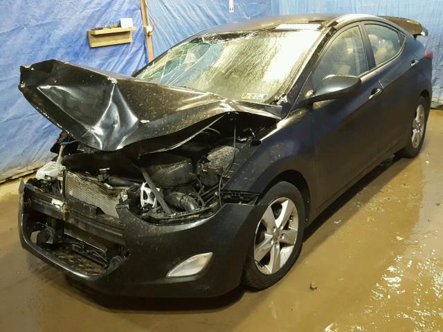 5NPDH4AE0CH107777 - 2012 HYUNDAI ELANTRA GL BLACK photo 2