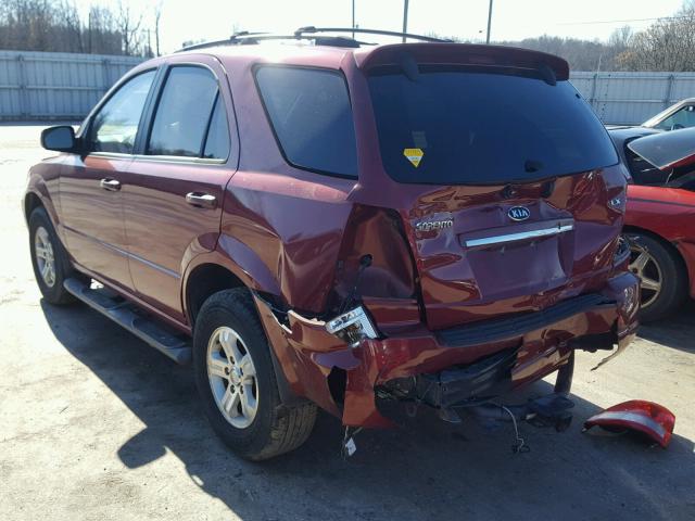 KNDJD733665613839 - 2006 KIA SORENTO EX BURGUNDY photo 3