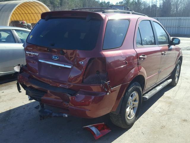 KNDJD733665613839 - 2006 KIA SORENTO EX BURGUNDY photo 4