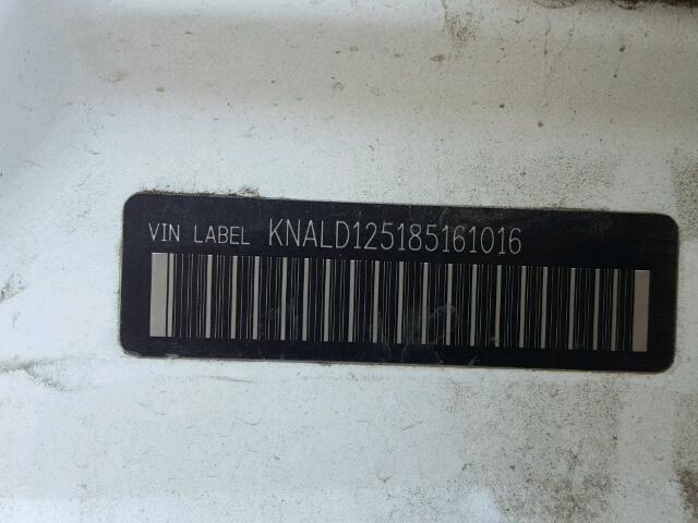 KNALD125185161016 - 2008 KIA AMANTI WHITE photo 10