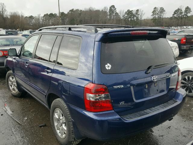 JTEGP21A270144121 - 2007 TOYOTA HIGHLANDER BLUE photo 3