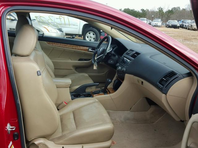 1HGCM72634A020062 - 2004 HONDA ACCORD EX RED photo 5