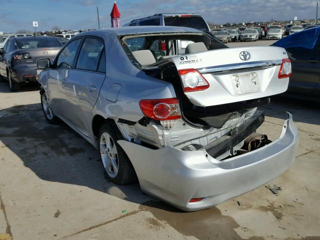 5YFBU4EE5DP195209 - 2013 TOYOTA COROLLA BA SILVER photo 3