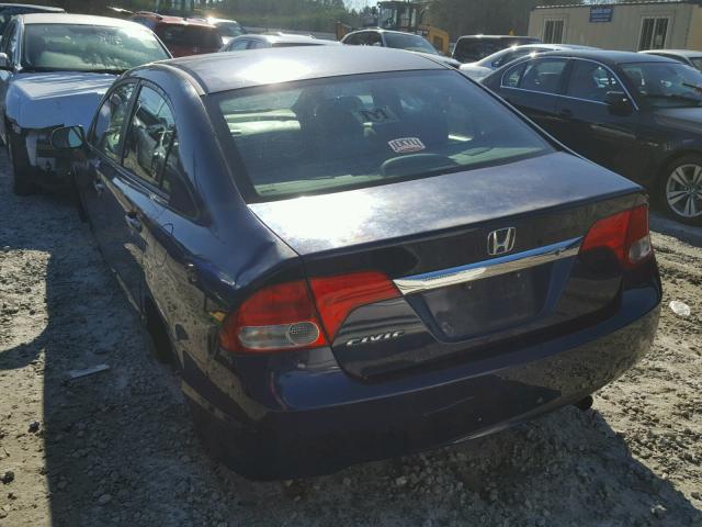 1HGFA16589L000499 - 2009 HONDA CIVIC LX BLUE photo 3