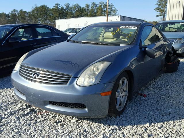 JNKCV54E16M703298 - 2006 INFINITI G35 BLUE photo 2