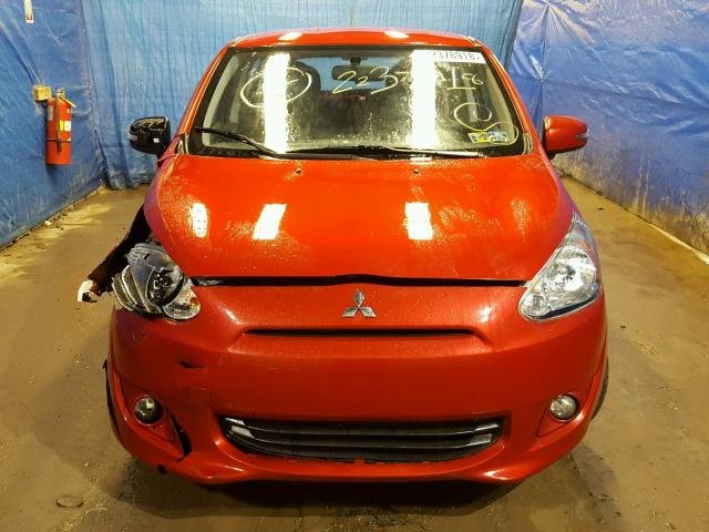 ML32A4HJ9FH006497 - 2015 MITSUBISHI MIRAGE ES RED photo 9