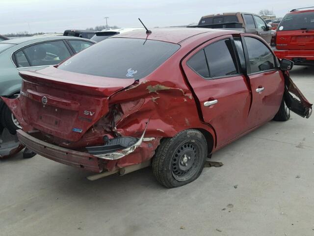 3N1CN7AP8FL843249 - 2015 NISSAN VERSA S RED photo 4