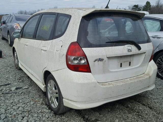 JHMGD38617S046320 - 2007 HONDA FIT S WHITE photo 3