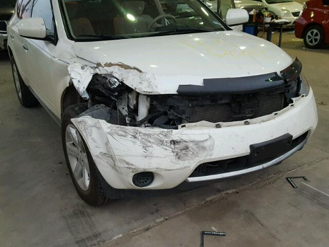 JN8AZ08W57W664180 - 2007 NISSAN MURANO SL WHITE photo 9