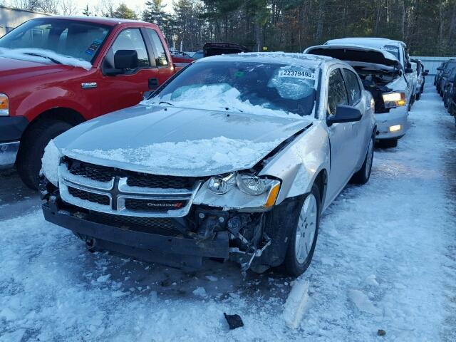 1C3CDZAB2CN259882 - 2012 DODGE AVENGER SE SILVER photo 2