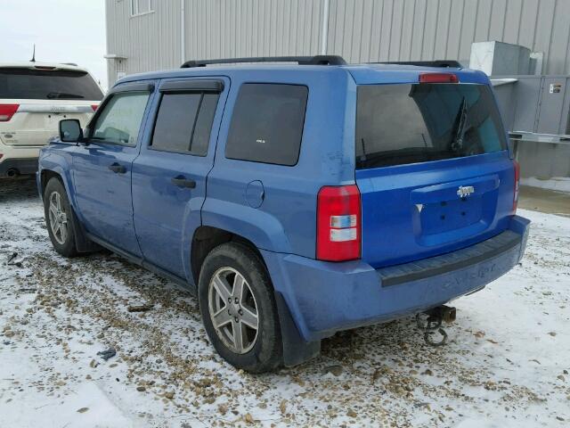 1J8FF28W37D413488 - 2007 JEEP PATRIOT SP BLUE photo 3