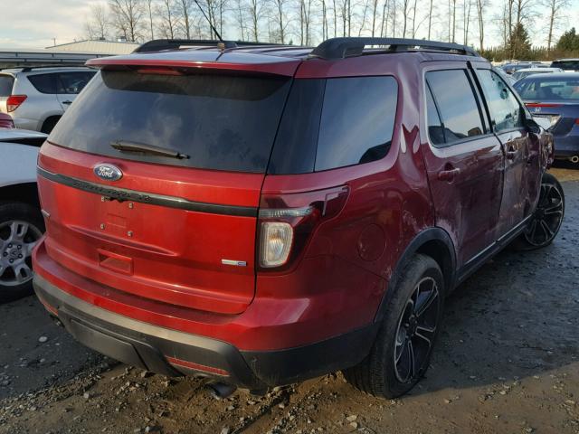 1FM5K8GT4FGB12651 - 2015 FORD EXPLORER S RED photo 4