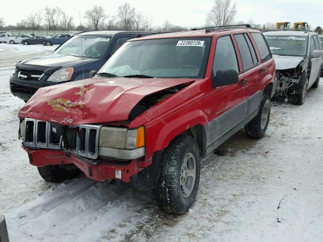 1J4GZ58S5WC245031 - 1998 JEEP GRAND CHER RED photo 2