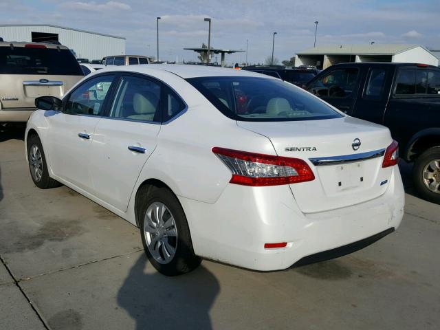 3N1AB7AP3EL625847 - 2014 NISSAN SENTRA S WHITE photo 3