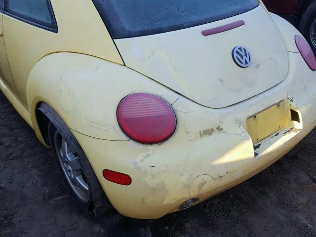 3VWCP21C91M463635 - 2001 VOLKSWAGEN NEW BEETLE YELLOW photo 9