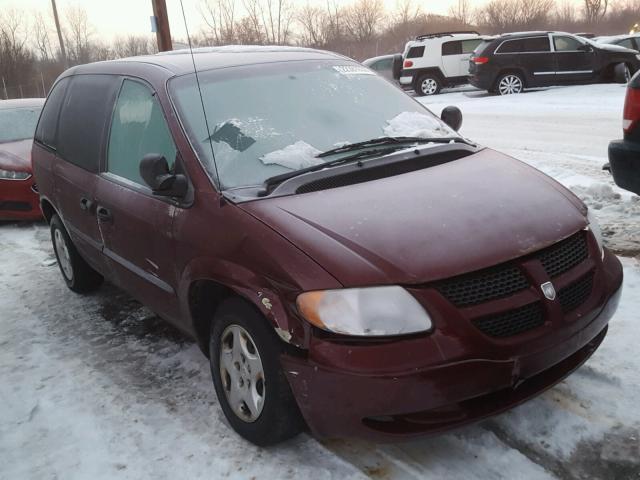 1B4GP253X2B668272 - 2002 DODGE CARAVAN SE MAROON photo 1