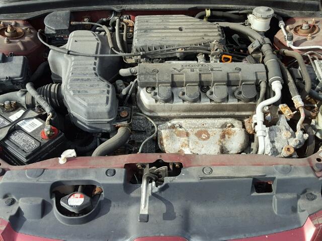 2HGES26785H612726 - 2005 HONDA CIVIC EX BURGUNDY photo 7