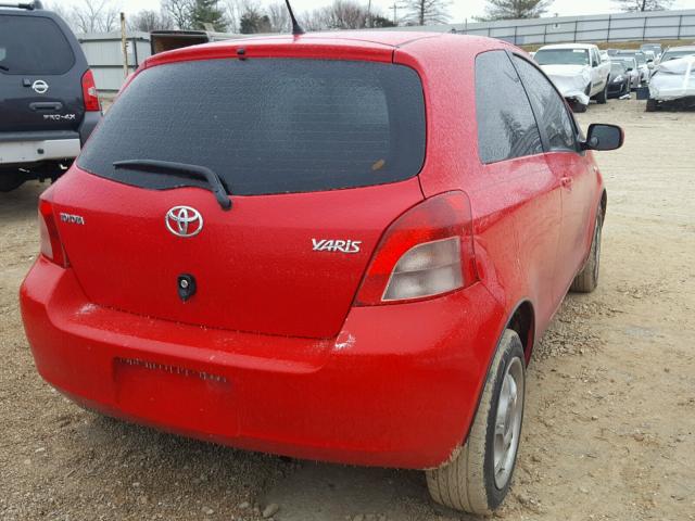 JTDJT923085140023 - 2008 TOYOTA YARIS RED photo 4