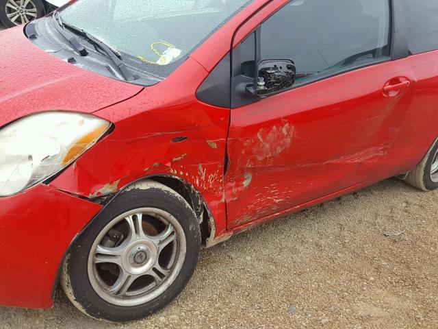 JTDJT923085140023 - 2008 TOYOTA YARIS RED photo 9